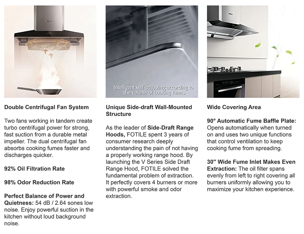 FOTILE Perimeter Vent Series 36 in. 1100 CFM Wall Mount Range Hood with